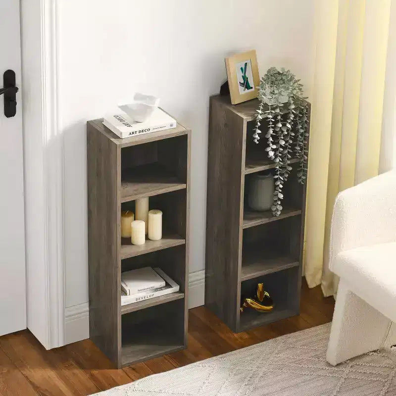 MAYEERTY 8-Tier Media Tower, CD DVD Storage Adjustable Shelves, Home Office, Multi-Use