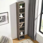 MAYEERTY 8-Tier Media Tower, CD DVD Storage Adjustable Shelves, Home Office, Multi-Use