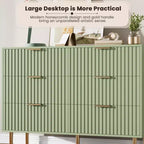 6-Drawer Double Dresser, 47.2 Fluted Wood Chest with Deep Storage & Large Top - TV Stand for Living Room, Bedroom, Hallway