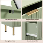 6-Drawer Double Dresser, 47.2 Fluted Wood Chest with Deep Storage & Large Top - TV Stand for Living Room, Bedroom, Hallway