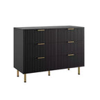 6-Drawer Double Dresser, 47.2 Fluted Wood Chest with Deep Storage & Large Top - TV Stand for Living Room, Bedroom, Hallway