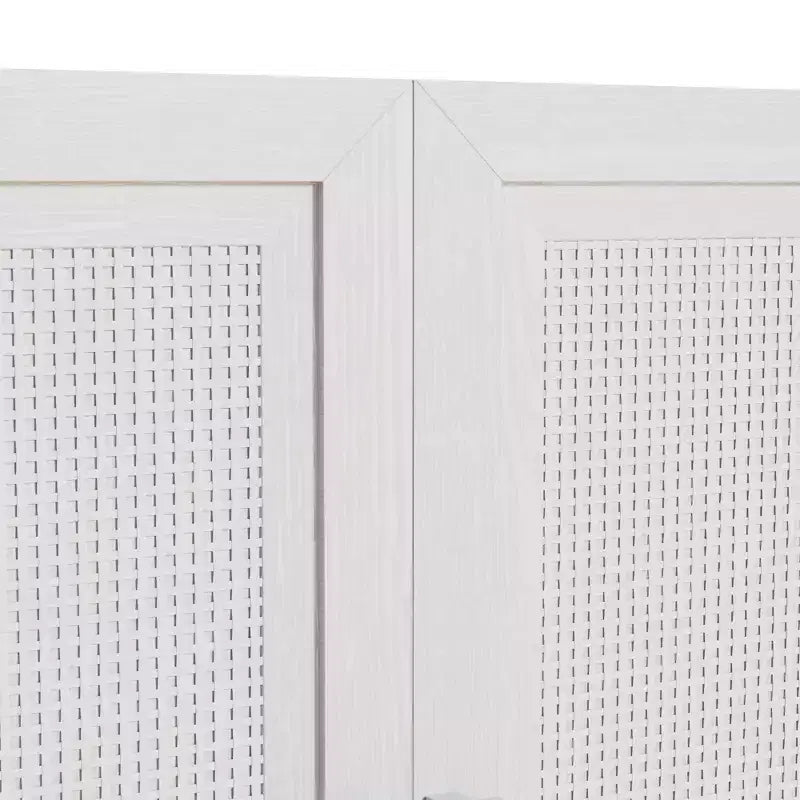 3-Set Rattan Door Sideboard Buffet Storage Cabinets with Adjustable Shelves - 93Lx36H