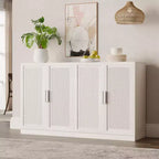 3-Set Rattan Door Sideboard Buffet Storage Cabinets with Adjustable Shelves - 93Lx36H