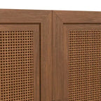 3-Set Rattan Door Sideboard Buffet Storage Cabinets with Adjustable Shelves - 93Lx36H