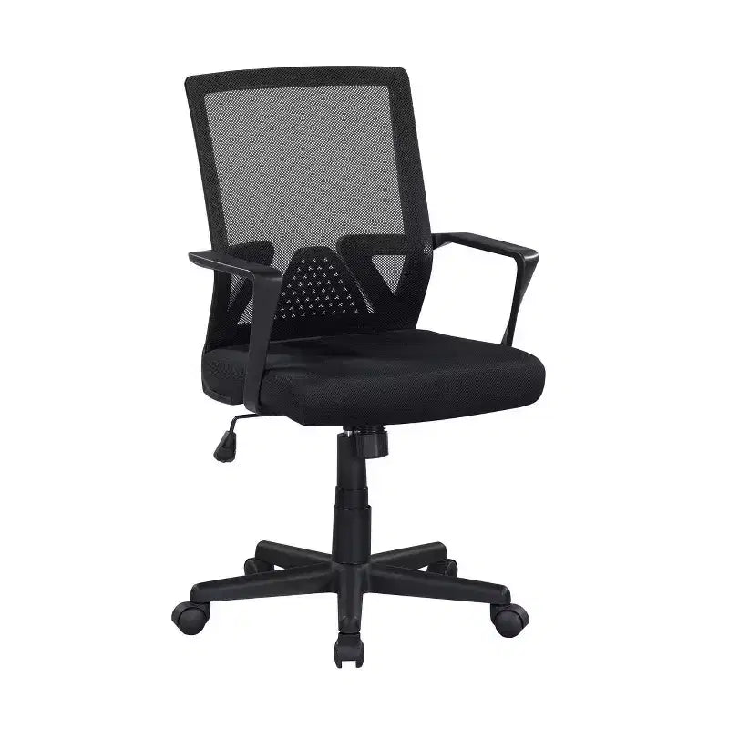 Homy Casa Mid-Back Mesh Desk Chair with Adjustable Height for Home Office or Study Area, Black