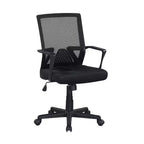 Homy Casa Mid-Back Mesh Desk Chair with Adjustable Height for Home Office or Study Area, Black