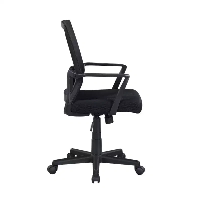 Homy Casa Mid-Back Mesh Desk Chair with Adjustable Height for Home Office or Study Area, Black