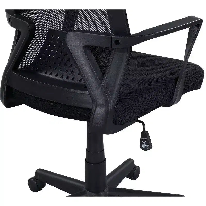 Homy Casa Mid-Back Mesh Desk Chair with Adjustable Height for Home Office or Study Area, Black