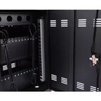 35 Device Mobile Charging Cart Station with Lock Key 2 Locking Caster Steel Construction Laptop and Tablet Storage Cart