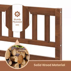 Costway Twin/Full/Queen Platform Bed with Headboard Solid Wood Leg Mattress Foundation Walnut