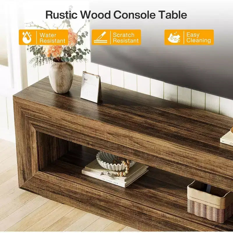 Lantine 63 TV Stand for 55/60/65/75-Inch TV, 2-Tier TV Console, Media Television Console, Entertainment Center for Living Room, Bedroom