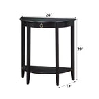GDFStudio Dain Modern Wooden Half Moon Console Table with 1 Open Shelf