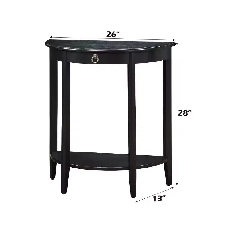 GDFStudio Dain Modern Wooden Half Moon Console Table with 1 Open Shelf