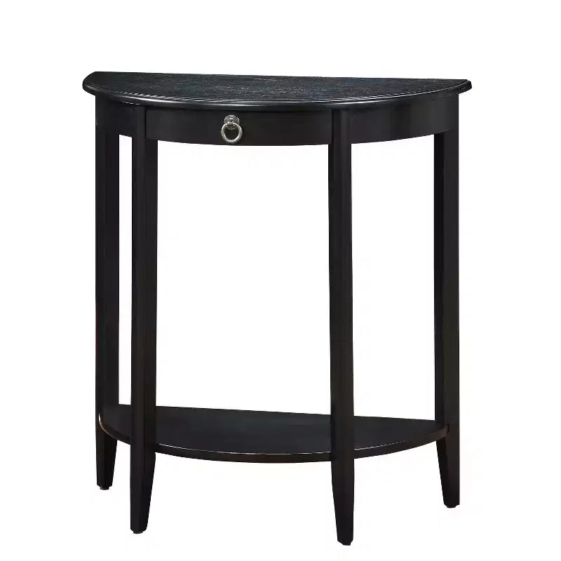 GDFStudio Dain Modern Wooden Half Moon Console Table with 1 Open Shelf