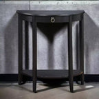 GDFStudio Dain Modern Wooden Half Moon Console Table with 1 Open Shelf