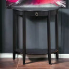 GDFStudio Dain Modern Wooden Half Moon Console Table with 1 Open Shelf