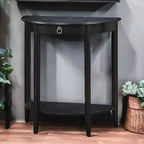 GDFStudio Dain Modern Wooden Half Moon Console Table with 1 Open Shelf