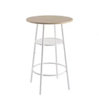 Modern 3-Piece Bistro Set, Round Bar Table with Partition & Backrest Stools, Pub Dining Table Set for Home Kitchen or Breakfast Nook White