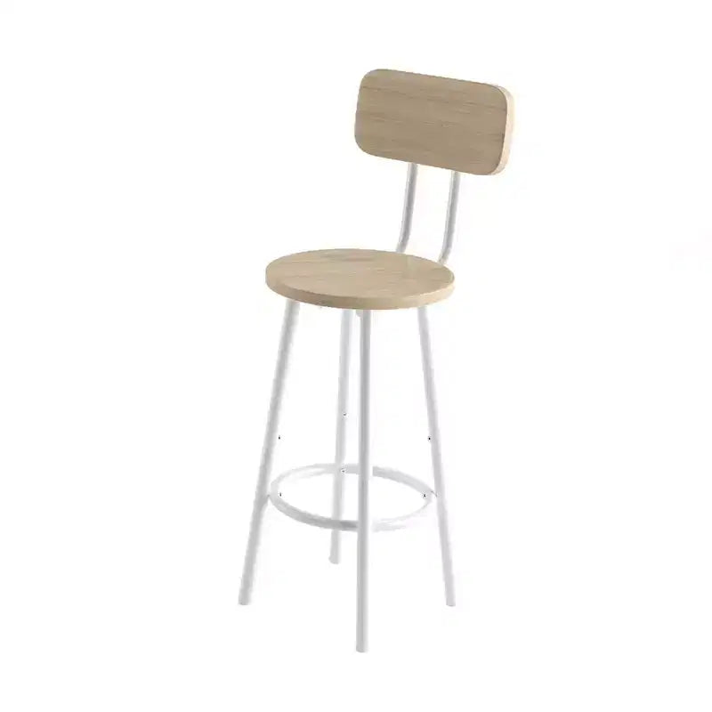 Modern 3-Piece Bistro Set, Round Bar Table with Partition & Backrest Stools, Pub Dining Table Set for Home Kitchen or Breakfast Nook White
