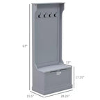 Entryway Hall Tree with Coat Rack and Sitting Bench, Mudroom Bench with Storage, and Hooks