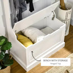 Entryway Hall Tree with Coat Rack and Sitting Bench, Mudroom Bench with Storage, and Hooks