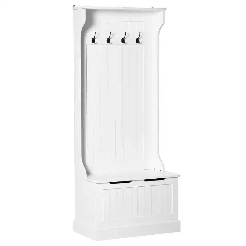 Entryway Hall Tree with Coat Rack and Sitting Bench, Mudroom Bench with Storage, and Hooks