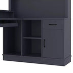 Bellemave L-Shaped Gaming Desk with outlet, Drawers, Bookshelf, L-Shaped Study Table Writing Desk for Corner