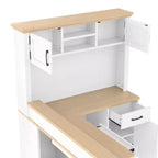Bellemave L-Shaped Gaming Desk with outlet, Drawers, Bookshelf, L-Shaped Study Table Writing Desk for Corner