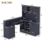 Bellemave L-Shaped Gaming Desk with outlet, Drawers, Bookshelf, L-Shaped Study Table Writing Desk for Corner