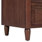 28 Modern 3-Drawer Nightstand, Elegant Bed Side Cabinet with Metal Handles and Rubber Wood Legs - Panipeachy