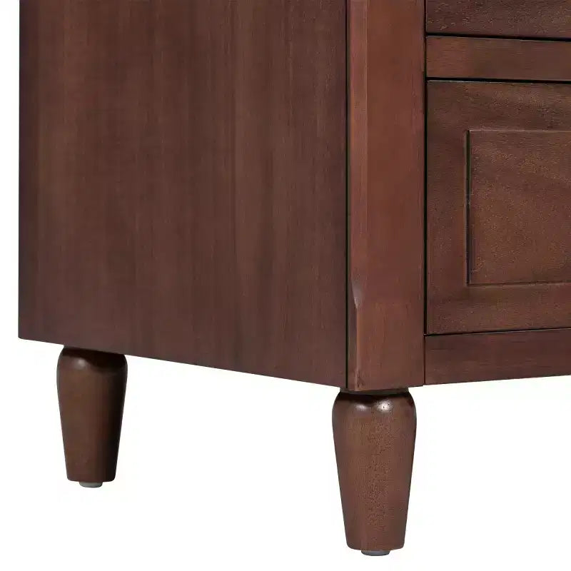 28 Modern 3-Drawer Nightstand, Elegant Bed Side Cabinet with Metal Handles and Rubber Wood Legs - Panipeachy