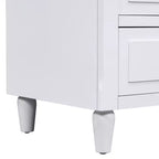 28 Modern 3-Drawer Nightstand, Elegant Bed Side Cabinet with Metal Handles and Rubber Wood Legs - Panipeachy