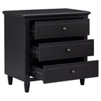 28 Modern 3-Drawer Nightstand, Elegant Bed Side Cabinet with Metal Handles and Rubber Wood Legs - Panipeachy