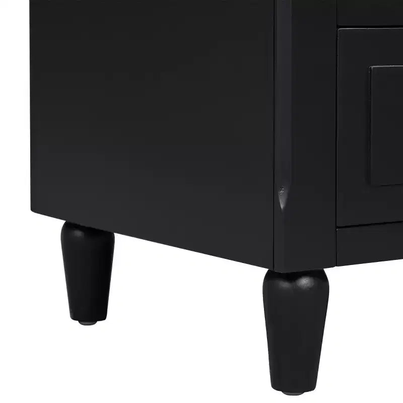 28 Modern 3-Drawer Nightstand, Elegant Bed Side Cabinet with Metal Handles and Rubber Wood Legs - Panipeachy