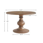GDFStudio Barron Farmhouse Wood 46 Round Dining Table with Diamond Veneer Top