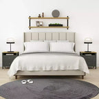 Galano Modern 2-Drawer Nightstands with Open Storage Set of 2 20.9 W  15.7 D  22.7 H