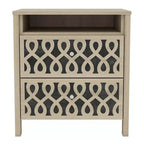 Galano Modern 2-Drawer Nightstands with Open Storage Set of 2 20.9 W  15.7 D  22.7 H