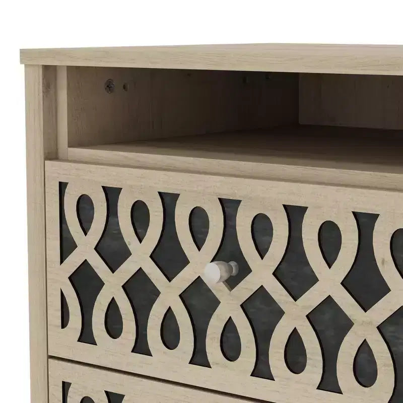 Galano Modern 2-Drawer Nightstands with Open Storage Set of 2 20.9 W  15.7 D  22.7 H