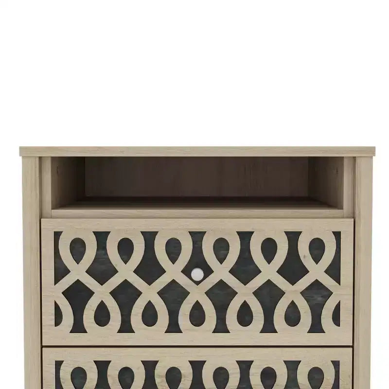 Galano Modern 2-Drawer Nightstands with Open Storage Set of 2 20.9 W  15.7 D  22.7 H