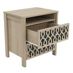 Galano Modern 2-Drawer Nightstands with Open Storage Set of 2 20.9 W  15.7 D  22.7 H