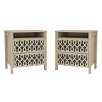 Galano Modern 2-Drawer Nightstands with Open Storage Set of 2 20.9 W  15.7 D  22.7 H