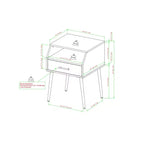GDFStudio Marlow Modern Nightstand with Drawer and Open Storage