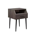 GDFStudio Marlow Modern Nightstand with Drawer and Open Storage