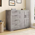 PB Board Double-Door 4-Drawer Wardrobe Gray | Bedroom, Kids' Room, Small Space