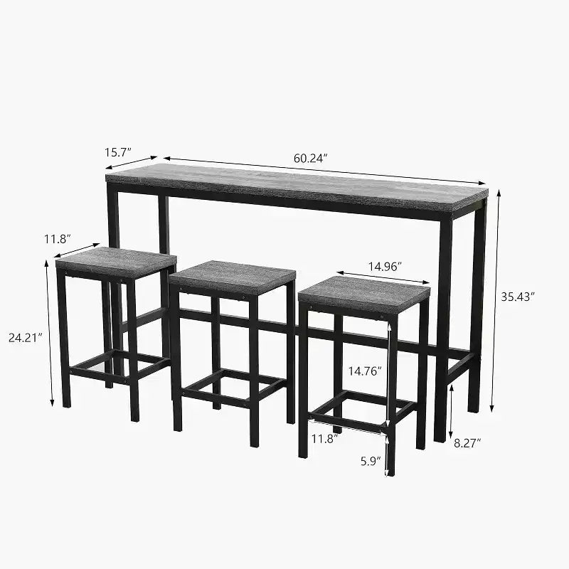 4pcs/Set Kitchen Dining Table with 4 Chairs, Well-Crafted Table Set for Dining Room, Living Room, Home, or Office