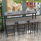 4pcs/Set Kitchen Dining Table with 4 Chairs, Well-Crafted Table Set for Dining Room, Living Room, Home, or Office