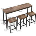 4pcs/Set Kitchen Dining Table with 4 Chairs, Well-Crafted Table Set for Dining Room, Living Room, Home, or Office