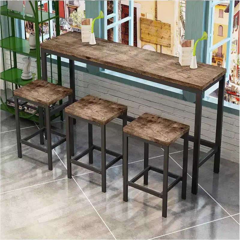 4pcs/Set Kitchen Dining Table with 4 Chairs, Well-Crafted Table Set for Dining Room, Living Room, Home, or Office