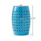 Zeus & Ruta 12 Industrial Cylindrical Accent Side Table with Curved Cutout Design for Indoor & Outdoor Use