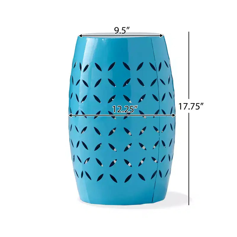 Zeus & Ruta 12 Industrial Cylindrical Accent Side Table with Curved Cutout Design for Indoor & Outdoor Use